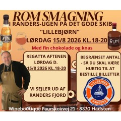 ROMSMAGNING PÅ LILLEBJØRN I FORBINDELSE MED REGATTAEN I RANDERSUGEN 2026. VI SEJLER KL. 18.00 TIL 20.00 d. 15 AUGUST - UDSOLGT - UDSOLGT - UDSOLGT