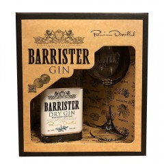 BARRISTER DRY GIN - Gaveæske med gin + org. ginglas