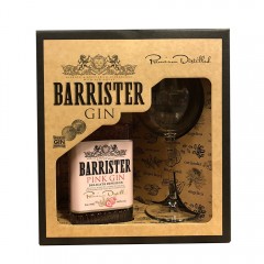 BARRISTER PINK GIN - Gaveæske med gin + org. ginglas