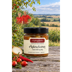 Hybenchutney m/ chili & løg - Hybengaarden - Vendsyssel - Premium product - 200 gr. i glas
