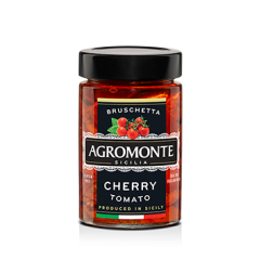Agromonte - Cherrytomat Bruchetta - Sicilien - Cherrytomat bruschetta er perfekt til både at tilberede lækre forretter og velsmagende pastaretter. Den giver en unik og umiskendelig smag, selv til friske og letkrydrede oste.