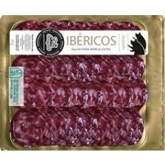 Iberico Salchichon - Salchichón pølsen er lavet af fritgående Ibérico-grise, som udelukkende er fodret med græs og agern - - High Quality - 80 gr.