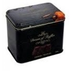 Dream of Sweden - Kakao pudret chokoladetrøfler m/karamel - Premium quality - I smuk metalbox - fin gaveidé - 200 gr.