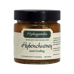 Hybenchutney m/ hvidløg - Hybengaarden - Vendsyssel - Premium product - 200 gr. i glas
