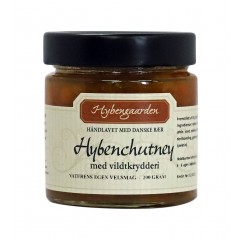 Hybenchutney m/ vildtkrydderi - Hybengaarden - Vendsyssel - Premium product - 200 gr. i glas