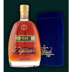 1 fl. Exquisito rum 1985 solera - Den Dominikanske Rep. - i flot fløjspose